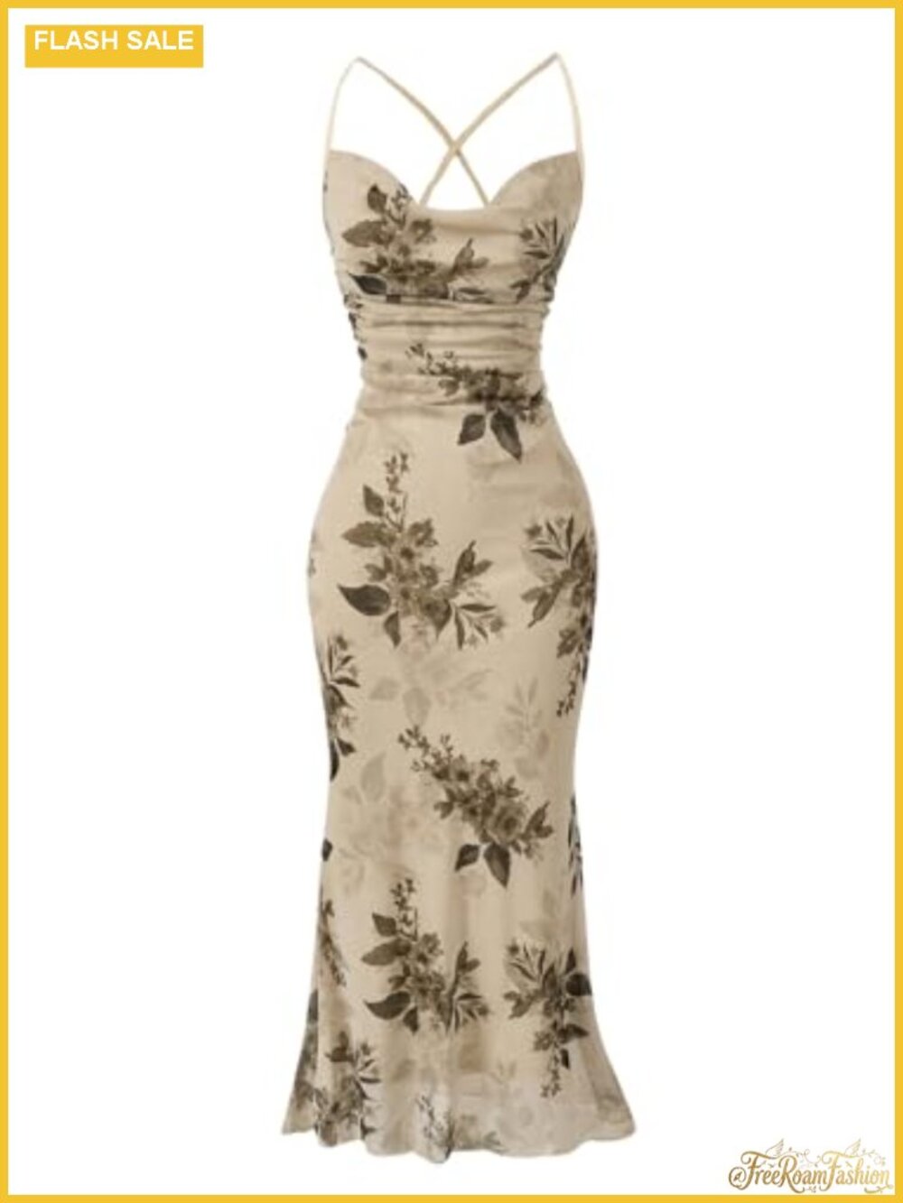 Women's Floral Mesh Bodycon Cami Long Dress Cocktail Party Wedding Guest